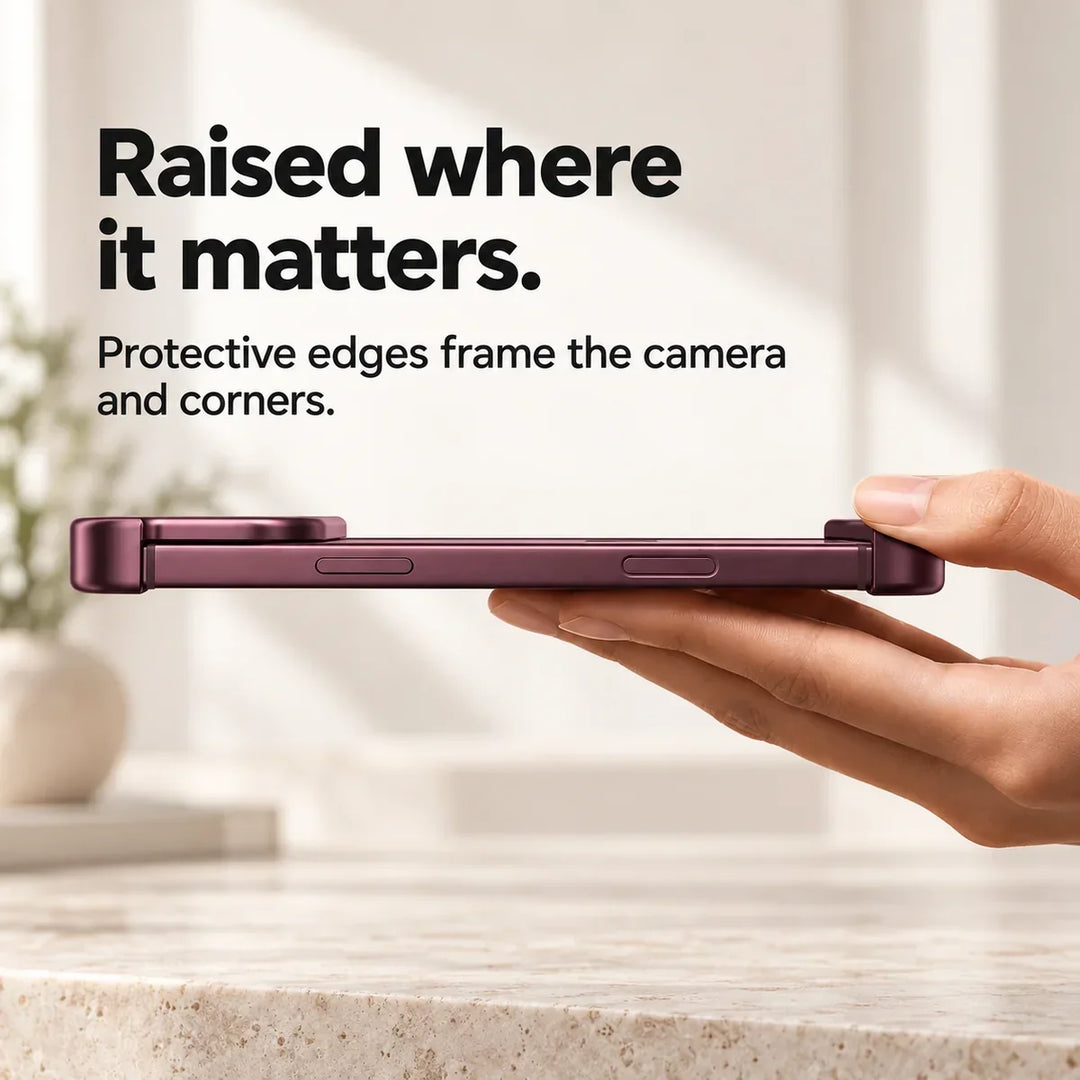 Slim aluminum iPhone bumper case showing minimalist metal frame design