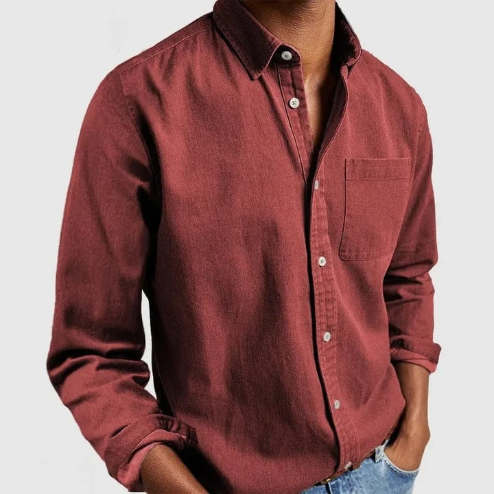 Folded presentation showing the smooth finish of the everyday shirt
