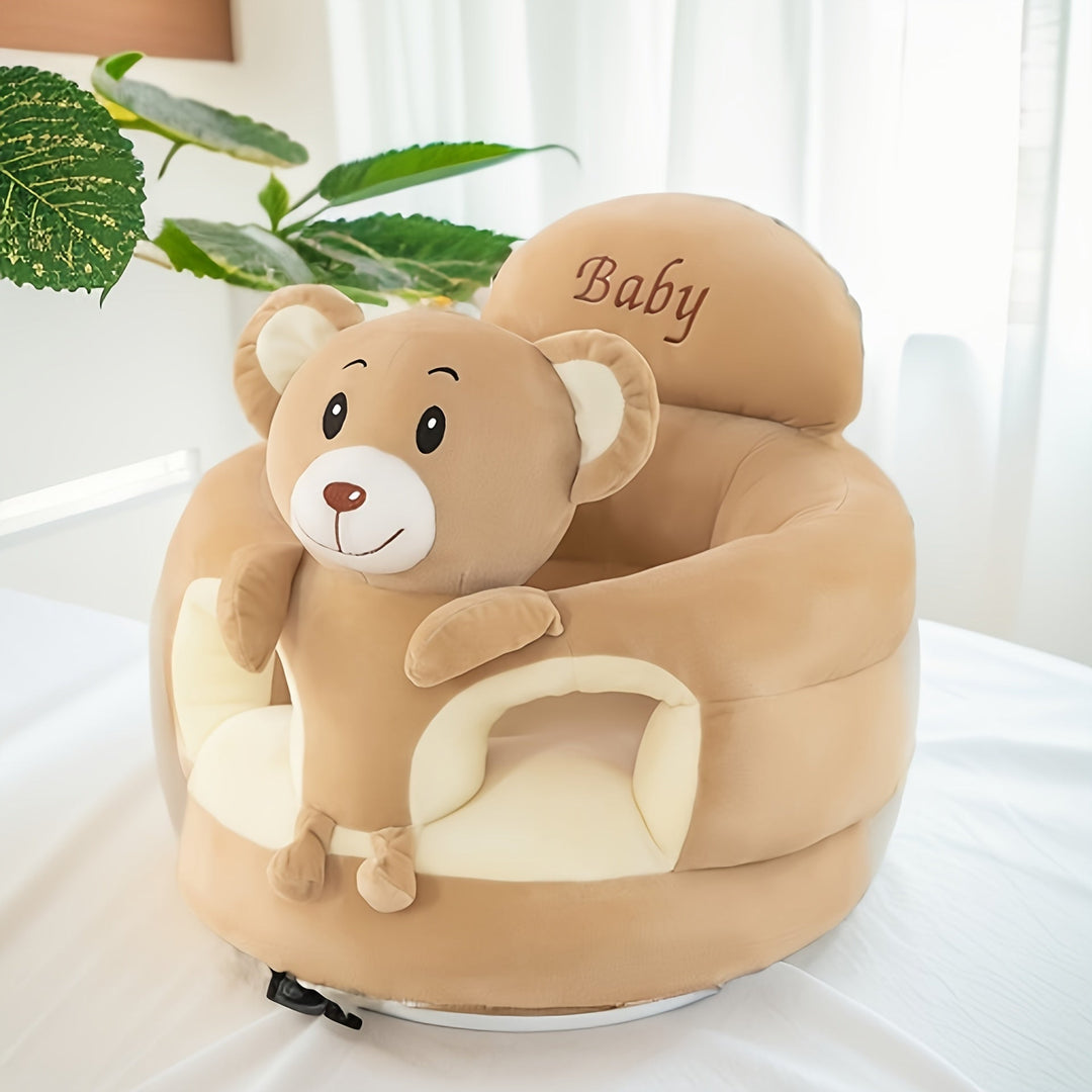Comfortable pink baby furniture floor seat with secure back support