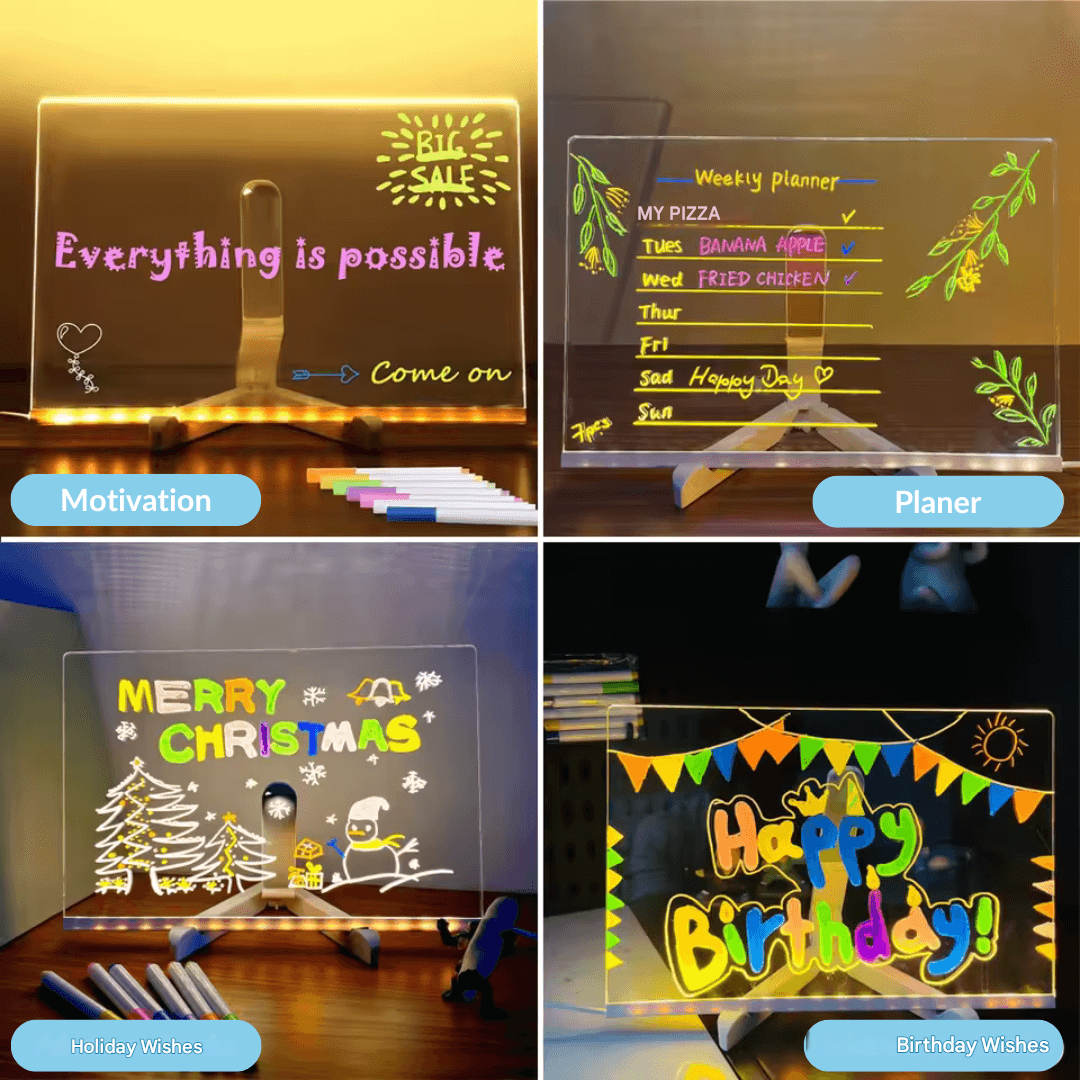 Children gift set with LED drawing board and colorful art pens