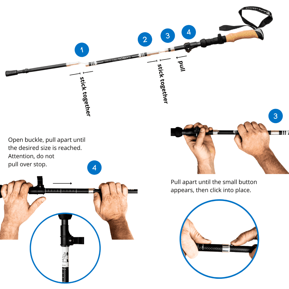 Rubber tip protector attached to the trekking pole for walking on paved surfaces and urban trails.