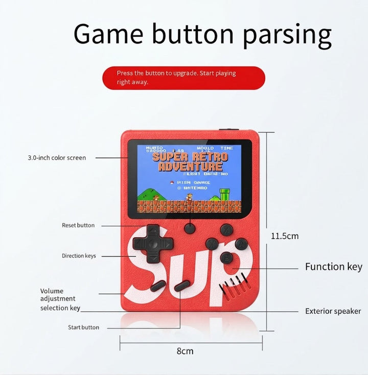 Portable gaming system featuring ergonomic design and durable plastic body