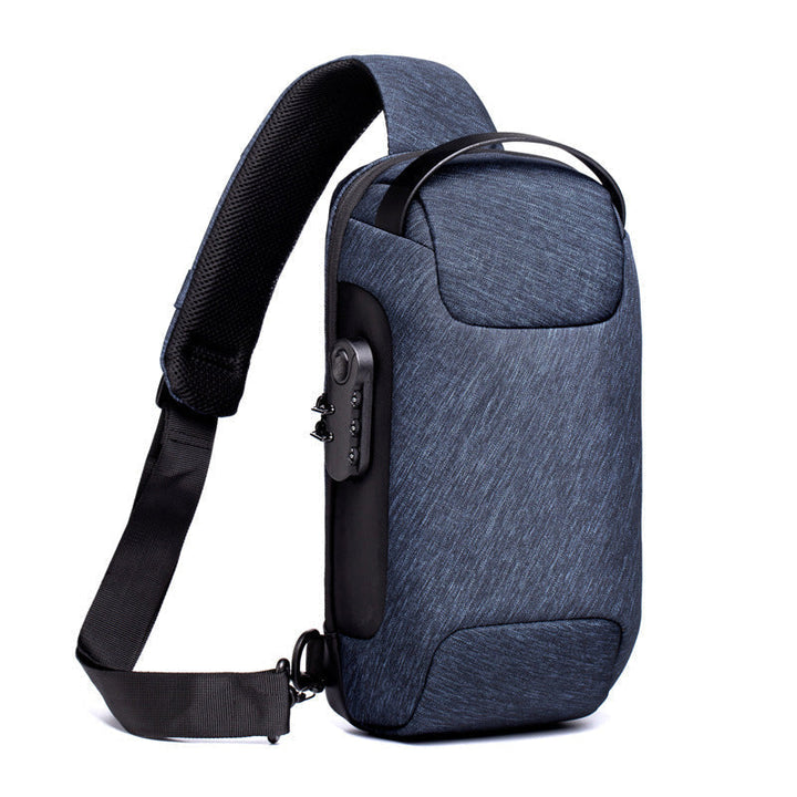 Unisex crossbody chest bag styled casually for urban commuting and travel