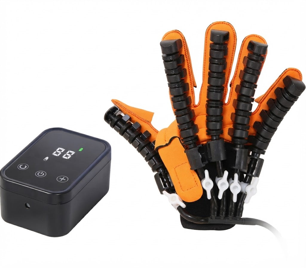 MOTORAFLEX automatic rehabilitation glove with control unit and air valves