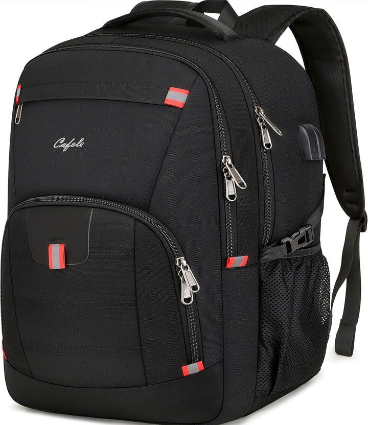 Anti-theft backpack worn by model demonstrating casual everyday fit