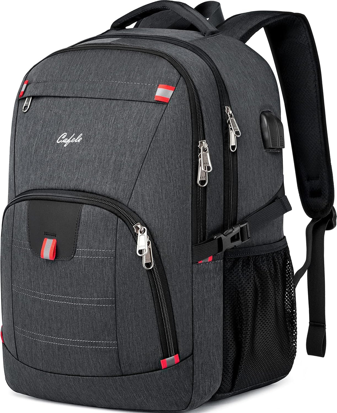 Travel daypack compressed profile showing slim profile design