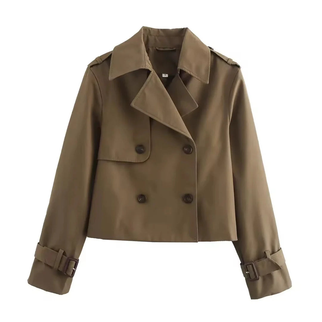 Vera | Women’s Double Breasted Cropped Trench Coat
