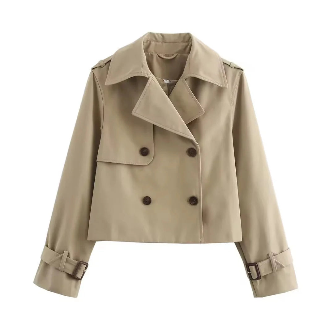 Vera | Women’s Double Breasted Cropped Trench Coat