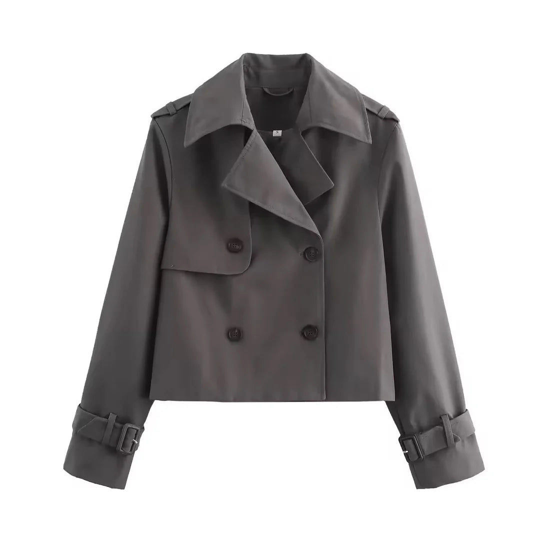 Vera | Women’s Double Breasted Cropped Trench Coat