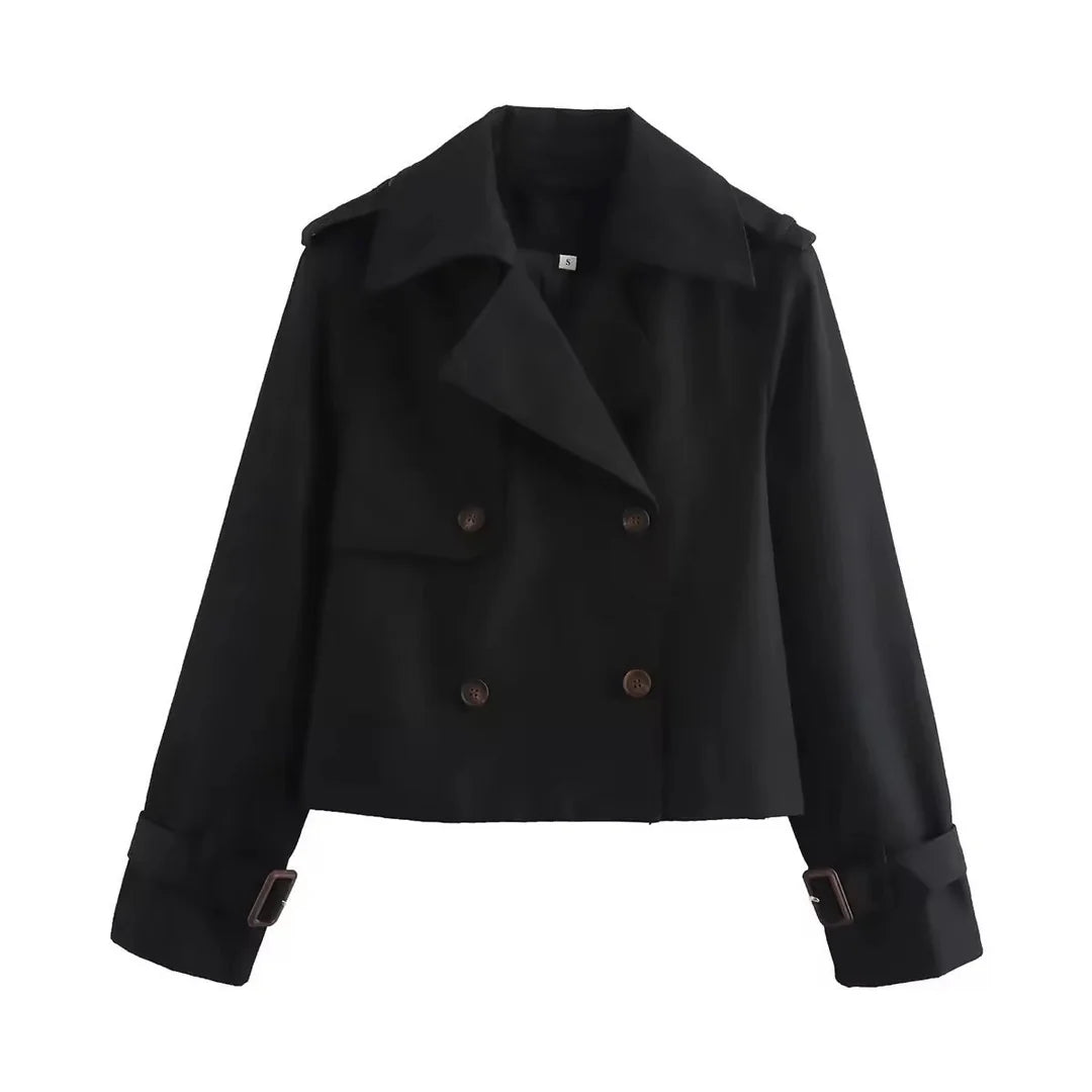 Vera | Women’s Double Breasted Cropped Trench Coat