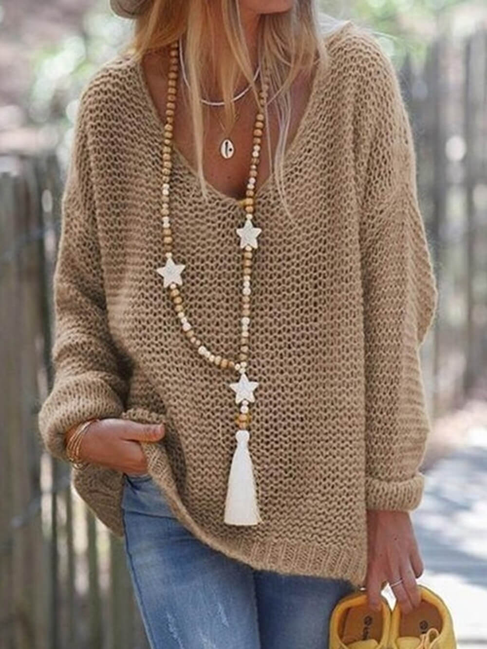 Brenna | Women’s V-Neck Textured Sweater