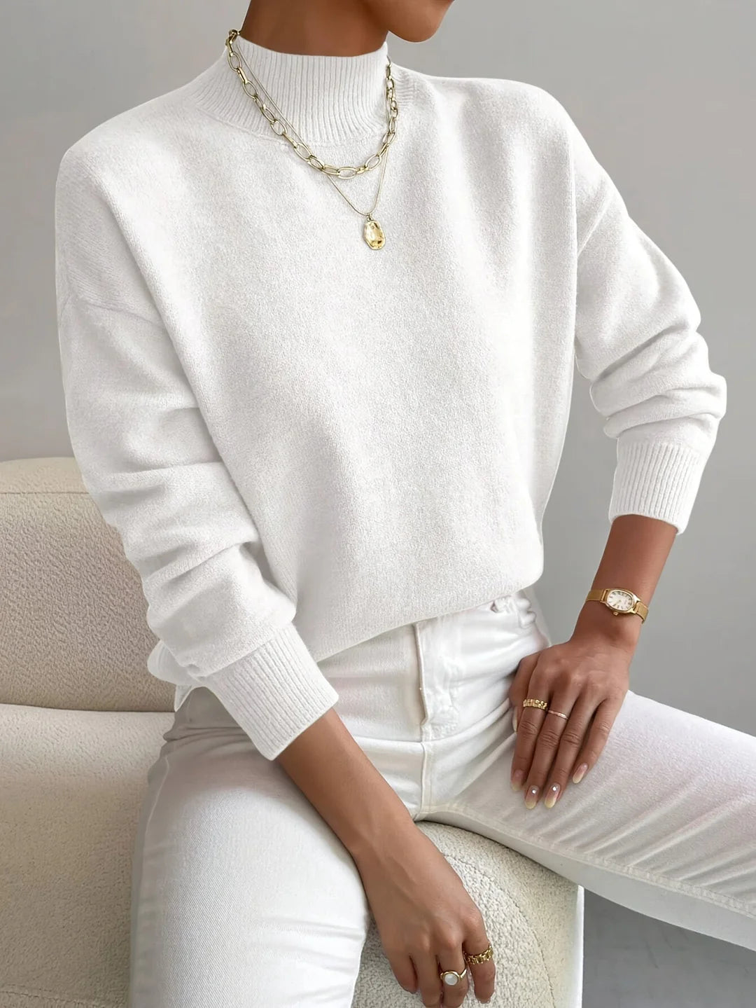 Vionna | Women’s Mock Neck Long Sleeve Sweater