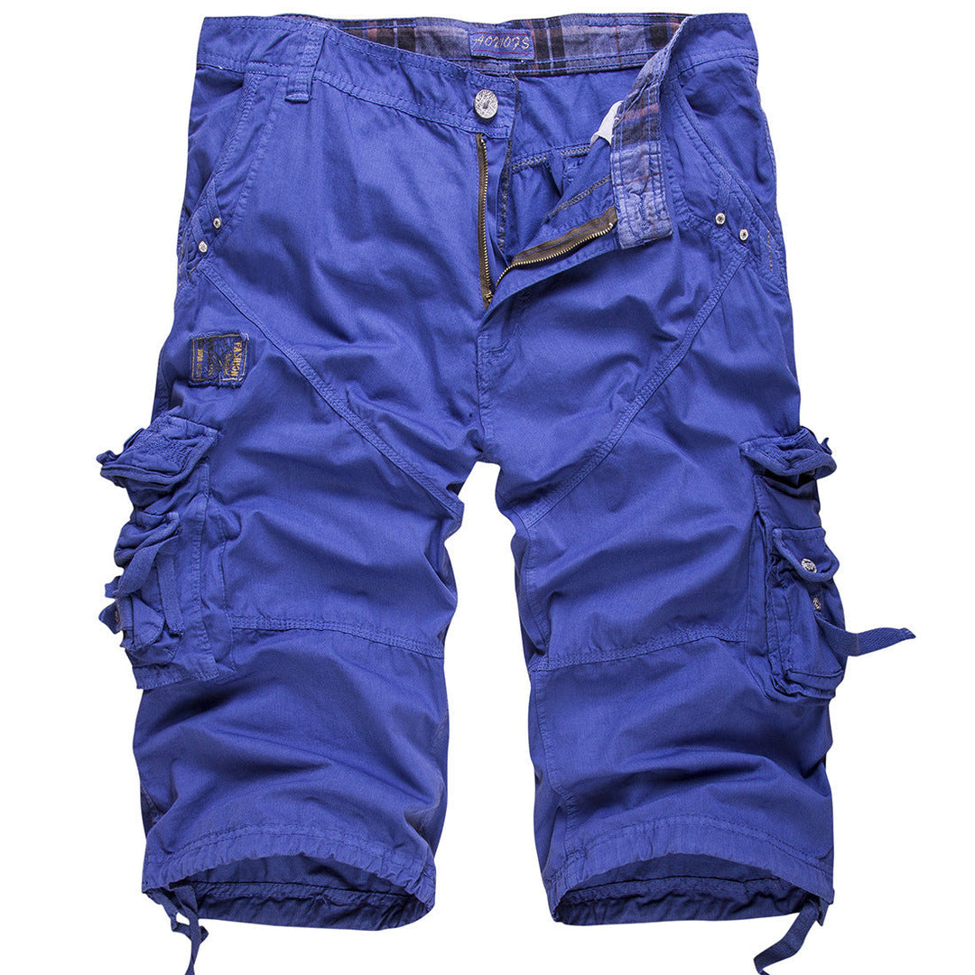 Mens summer shorts in dark olive featuring spacious cargo pockets