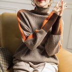 Tavienne | Women’s Herringbone Turtleneck Sweater