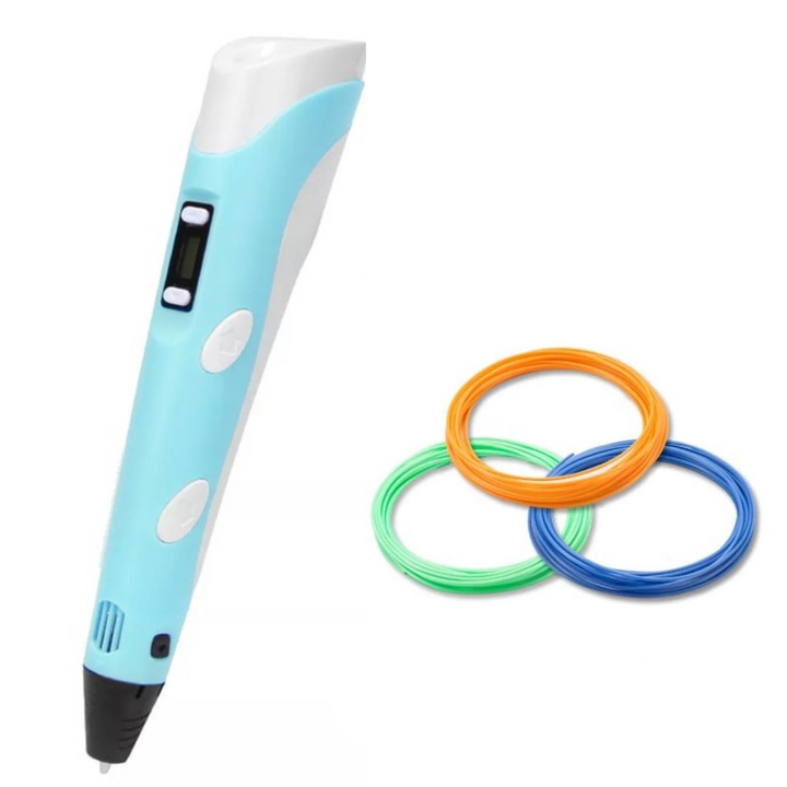 Assorted colorful plastic filaments included with the art tool