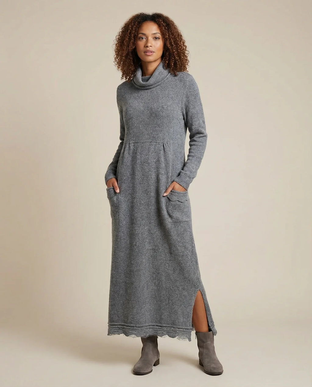 Eve | Women’s Cozy Cowl Neck Maxi Sweater Dress