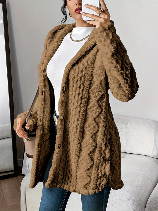 Lana | Women’s Plush Hooded Knit Cardigan