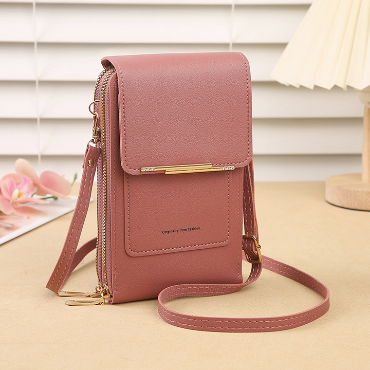 Crossbody bag lifestyle shot showing comfortable fit for walking and casual travel