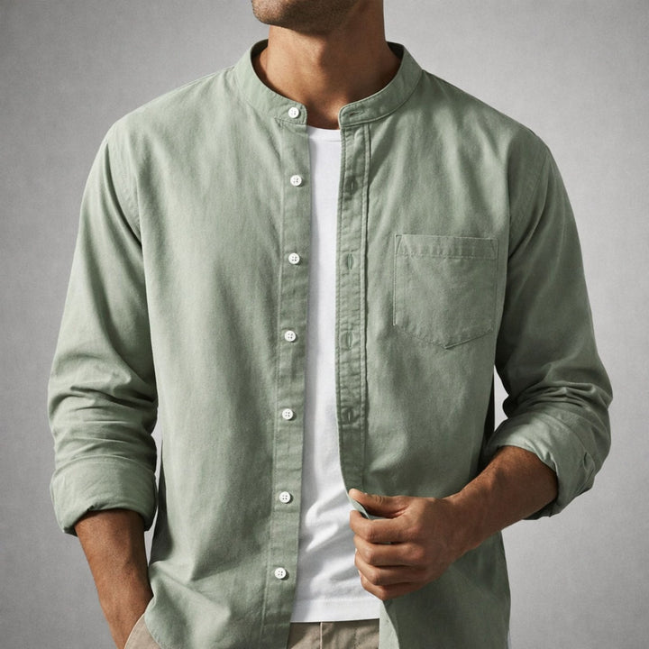 Inner label and stitching quality of men's shirt