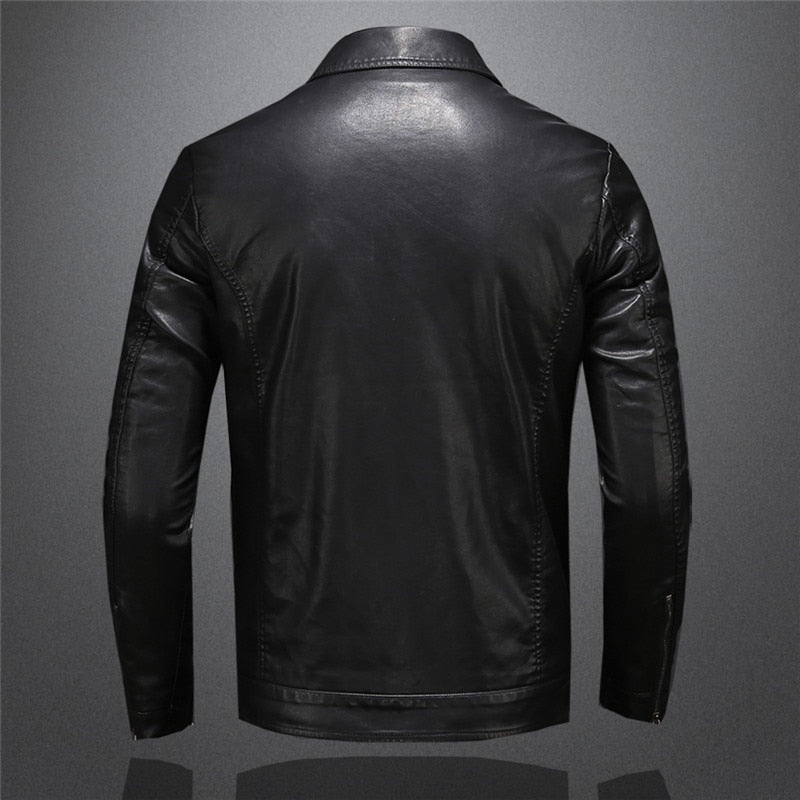 Back view of men's black jacket showing clean tailored lines