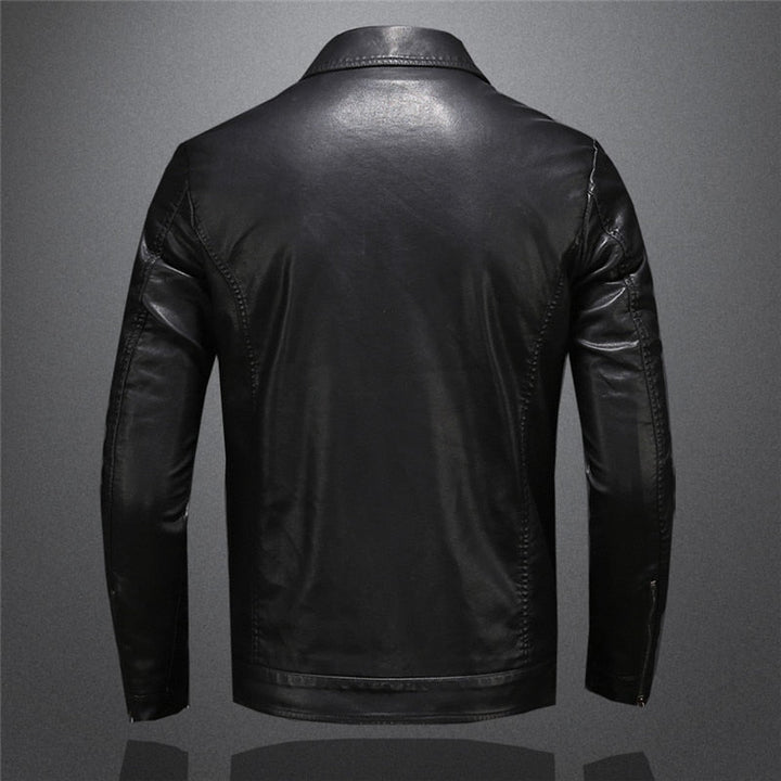Back view of men's black jacket showing clean tailored lines