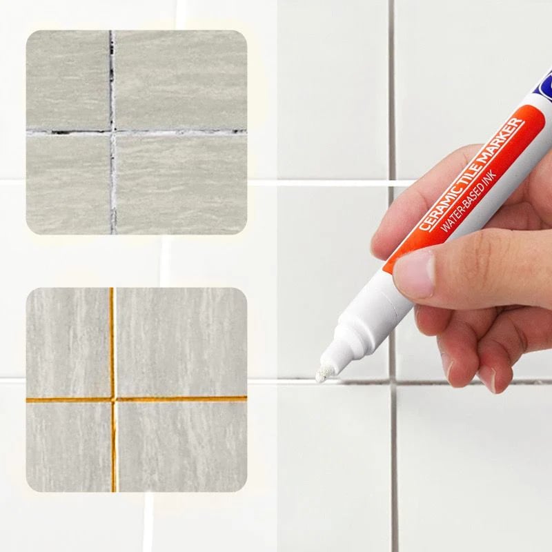 Tile marker and anti mould pen restoring bathroom and kitchen grout lines