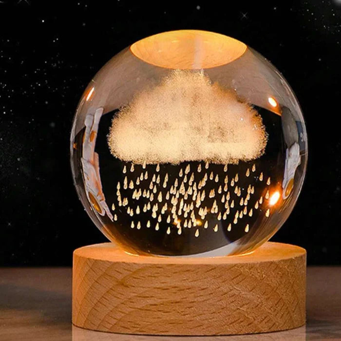 Multicolor changing LED base illuminating the space decor globe