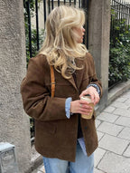 Marjory | Women’s Suede Tailored Button Blazer Jacket