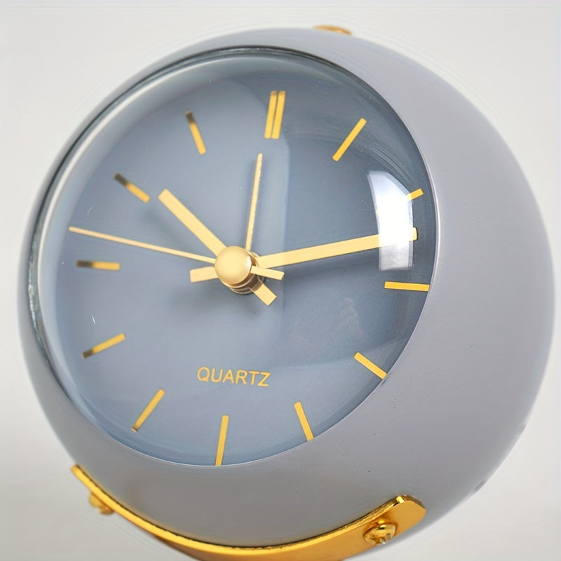 Close up of luminous hands on minimalist table clock face