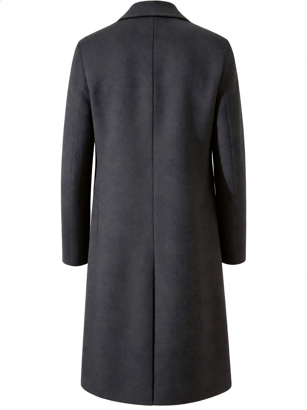 Close-up texture view of the smooth lining inside the men's designer-style coat.