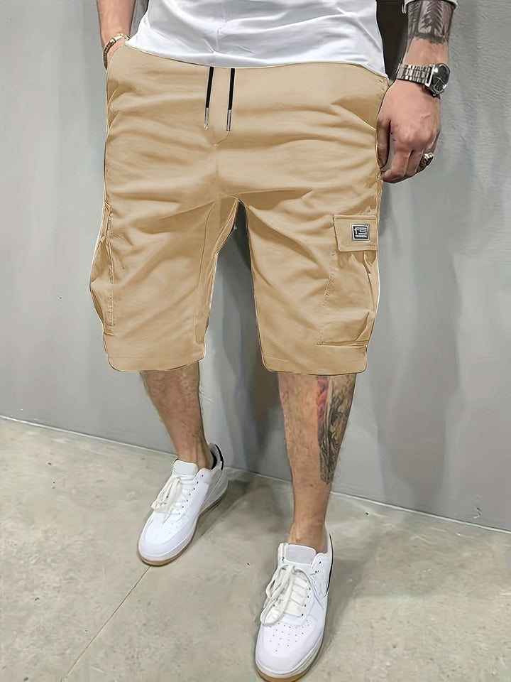 Stylish mens utility shorts paired for a casual summer look
