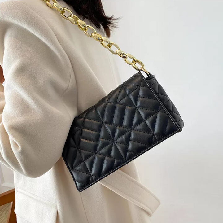 Complete women's accessory set featuring jacquard flap bag