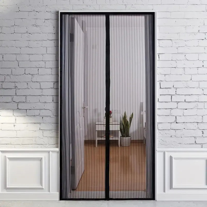 Summer essential fly screen mesh curtain keeping bugs out while allowing fresh air