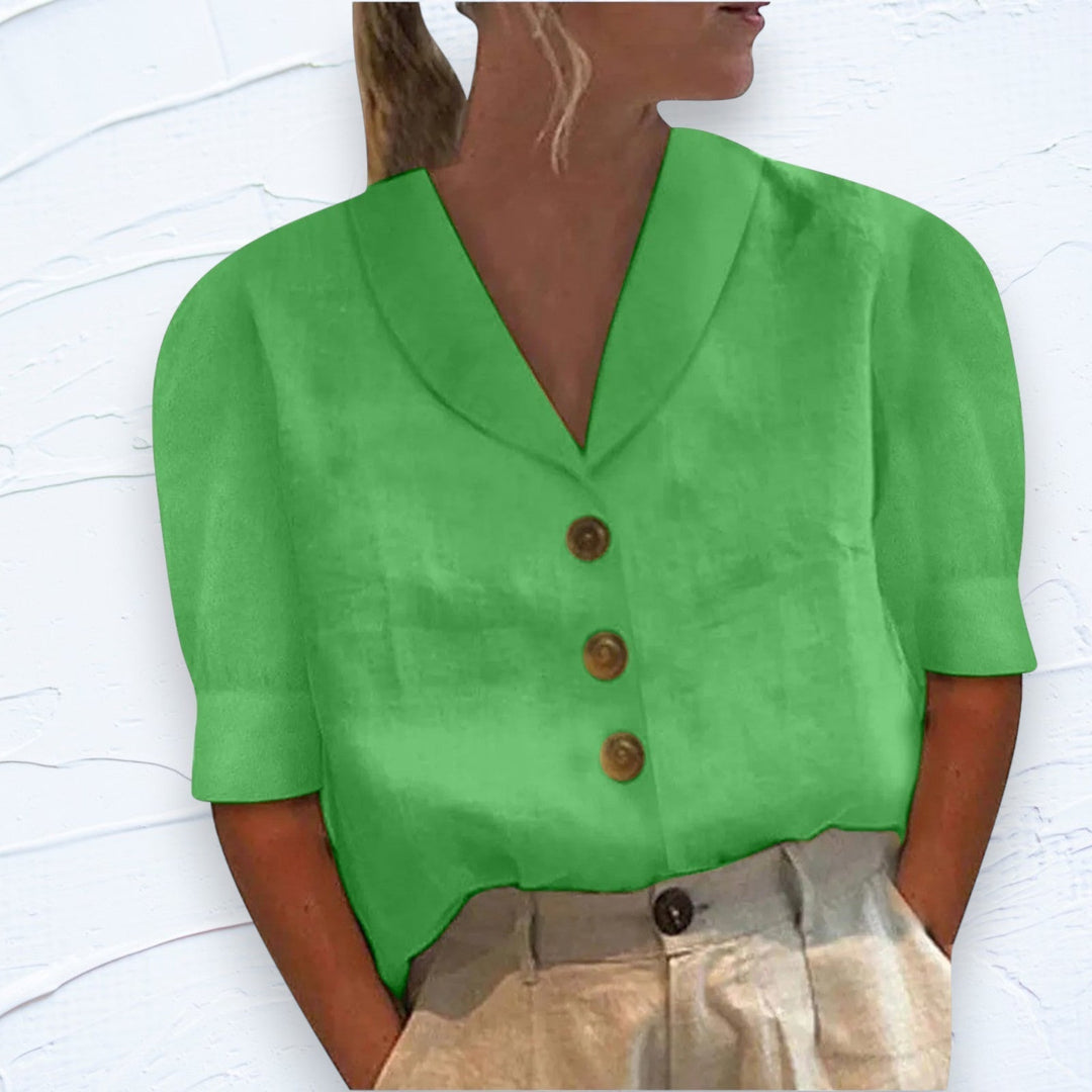 Spring style collared top for women in casual wear style