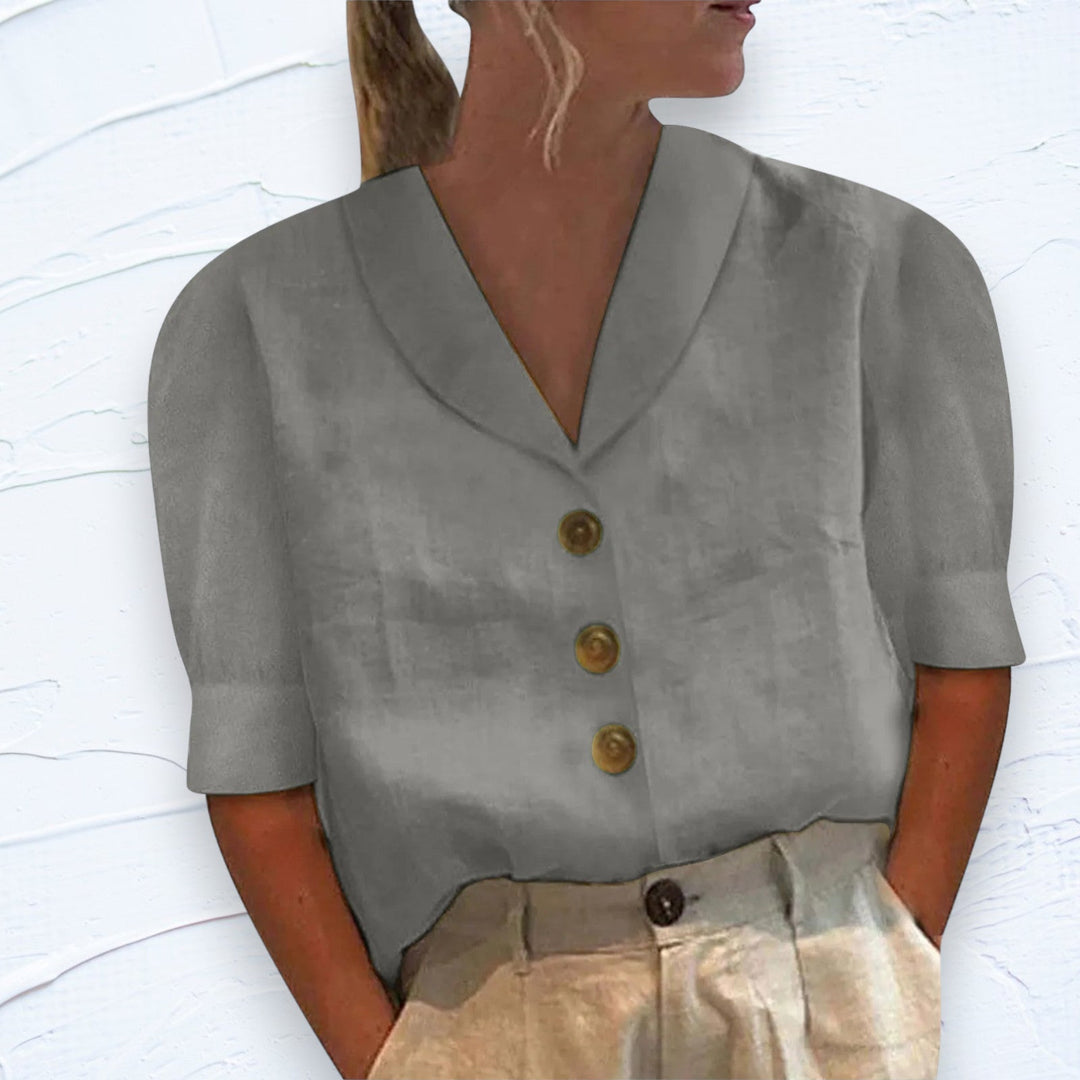 Women's chic collared button-down blouse in regular fit