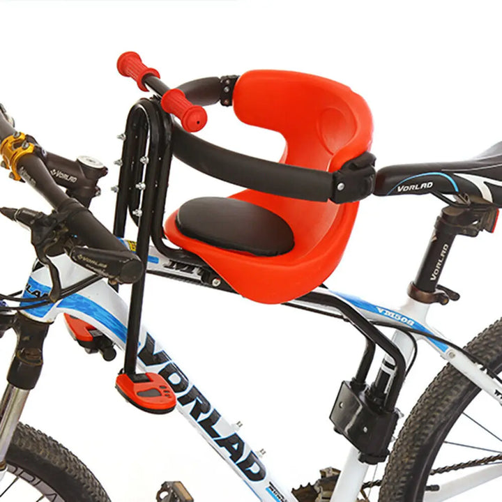 Front mount bicycle child seat for safe family cycling adventures