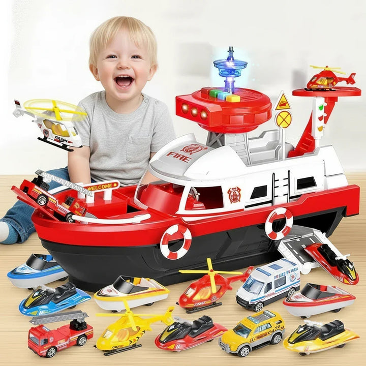 Children's interactive musical toy boat with bright flashing lights