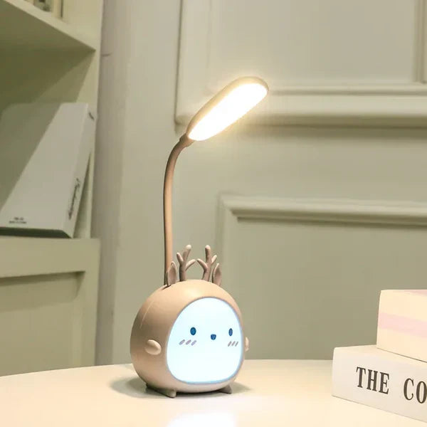 Kids eye protection reading lamp showing flexible gooseneck for easy angle adjustment in a child's bedroom