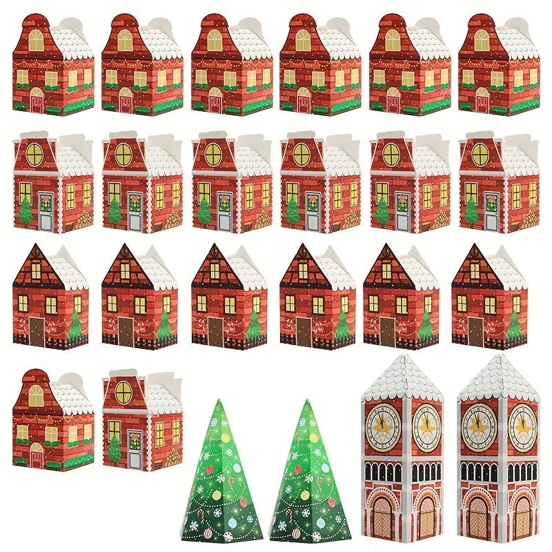 Complete set of 24 Christmas advent calendar gingerbread house boxes