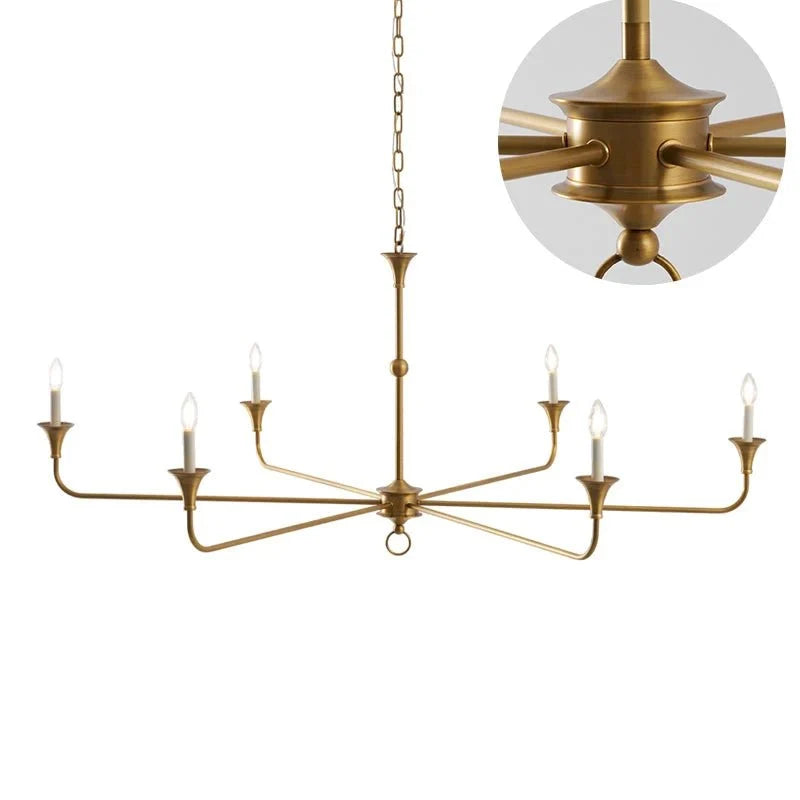 Close up of classic chandelier fixture arms and candle style lamp holders