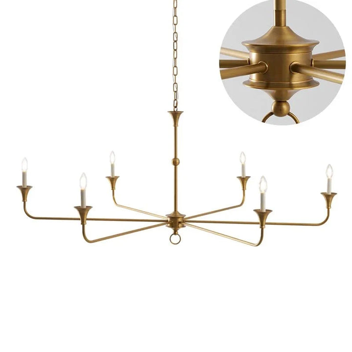 Close up of classic chandelier fixture arms and candle style lamp holders