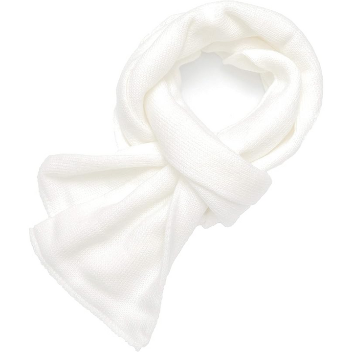 Close-up view of the white knitted texture and double layer design