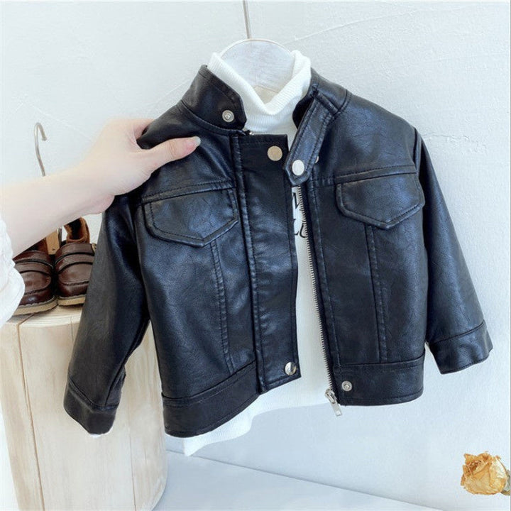 Black classic boys jacket on hanger