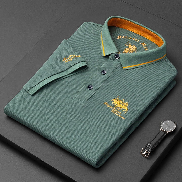 Smart casual polo shirt for men featuring classic collar design