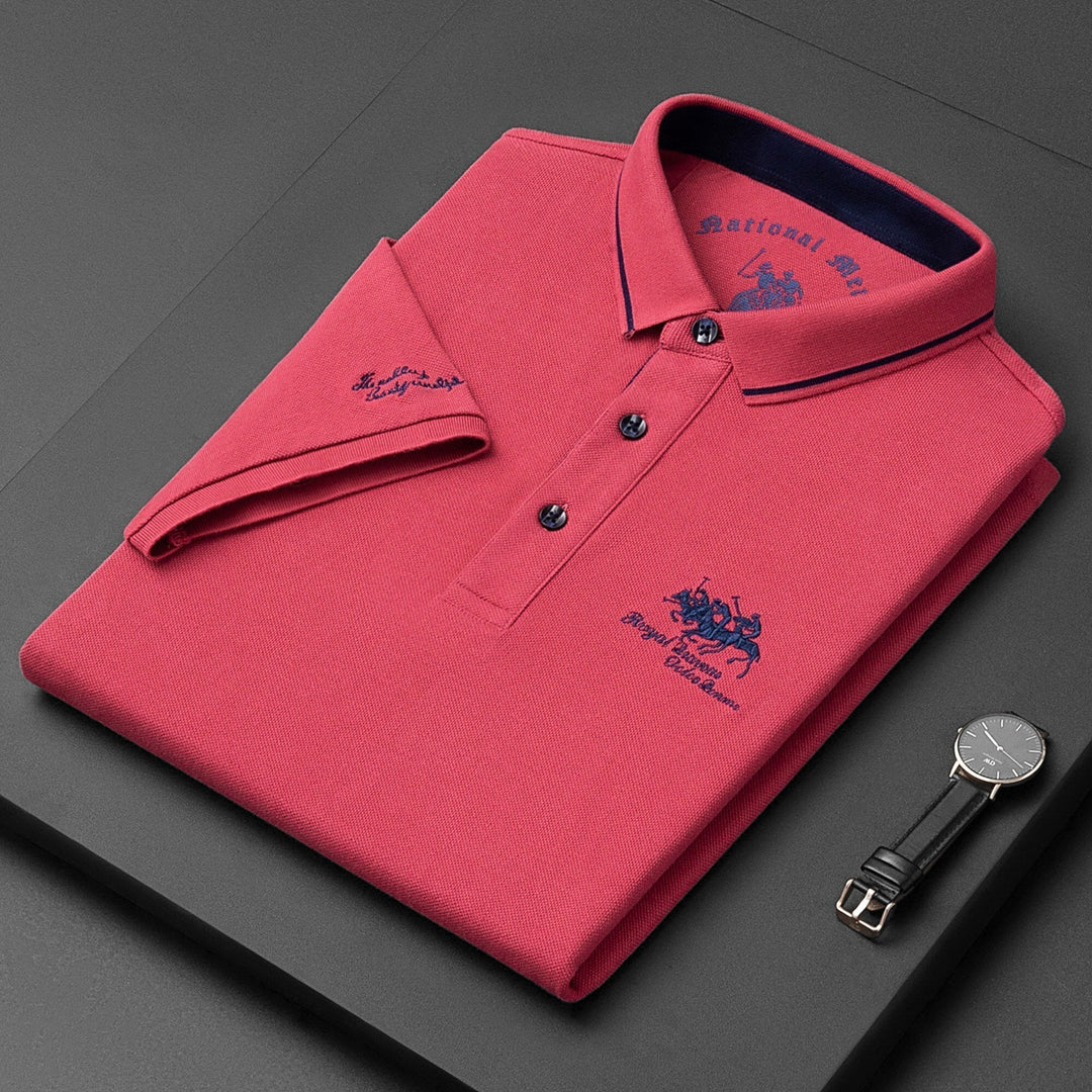 Classic men's short sleeve polo shirt in casual summer style