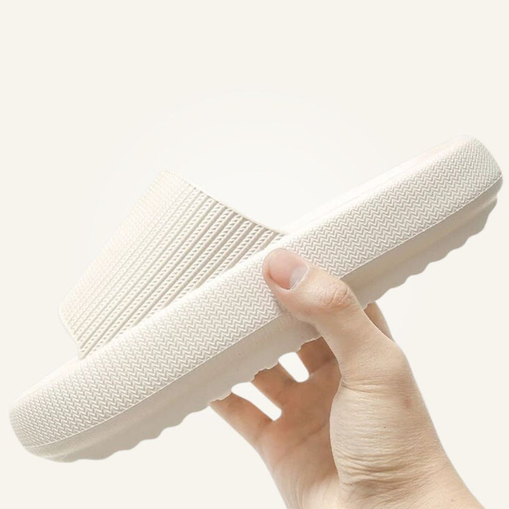 Unisex therapeutic footwear angled to show deep heel cup and arch contour