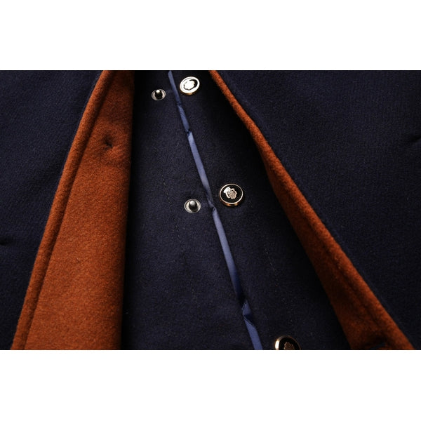 Close up of mens winter coat fabric and quilted lining for extra warmth
