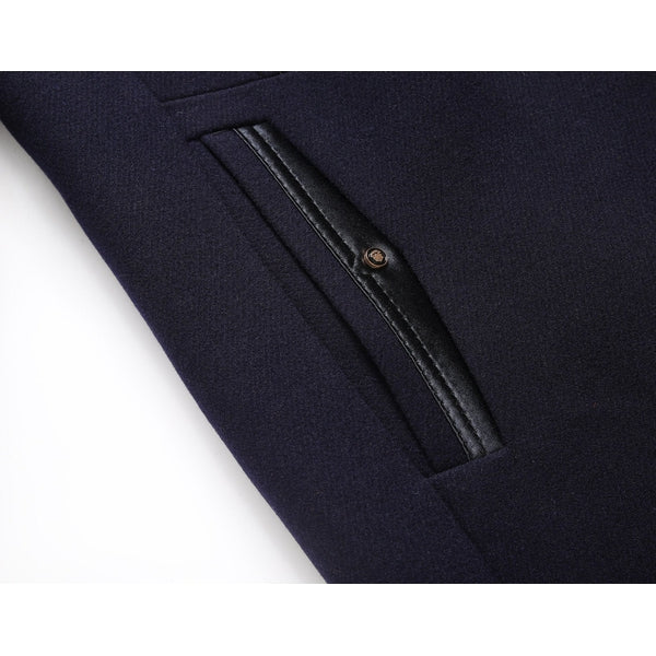 Interior view of warm quilted lining inside the mens winter coat
