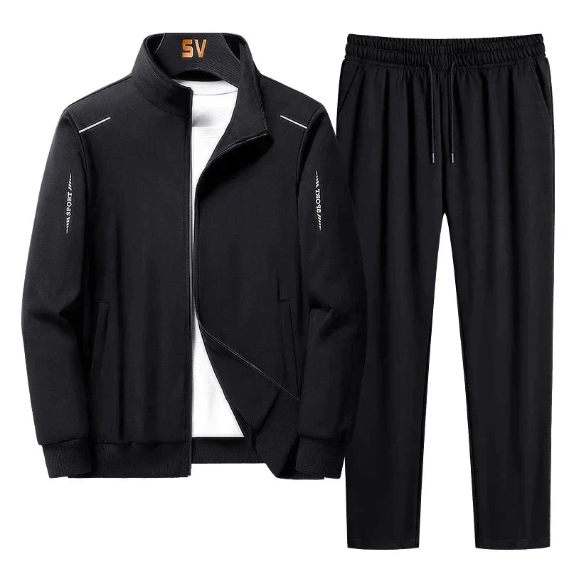 Hunter green men's tracksuit set featuring a comfortable zipper hoodie and matching joggers.