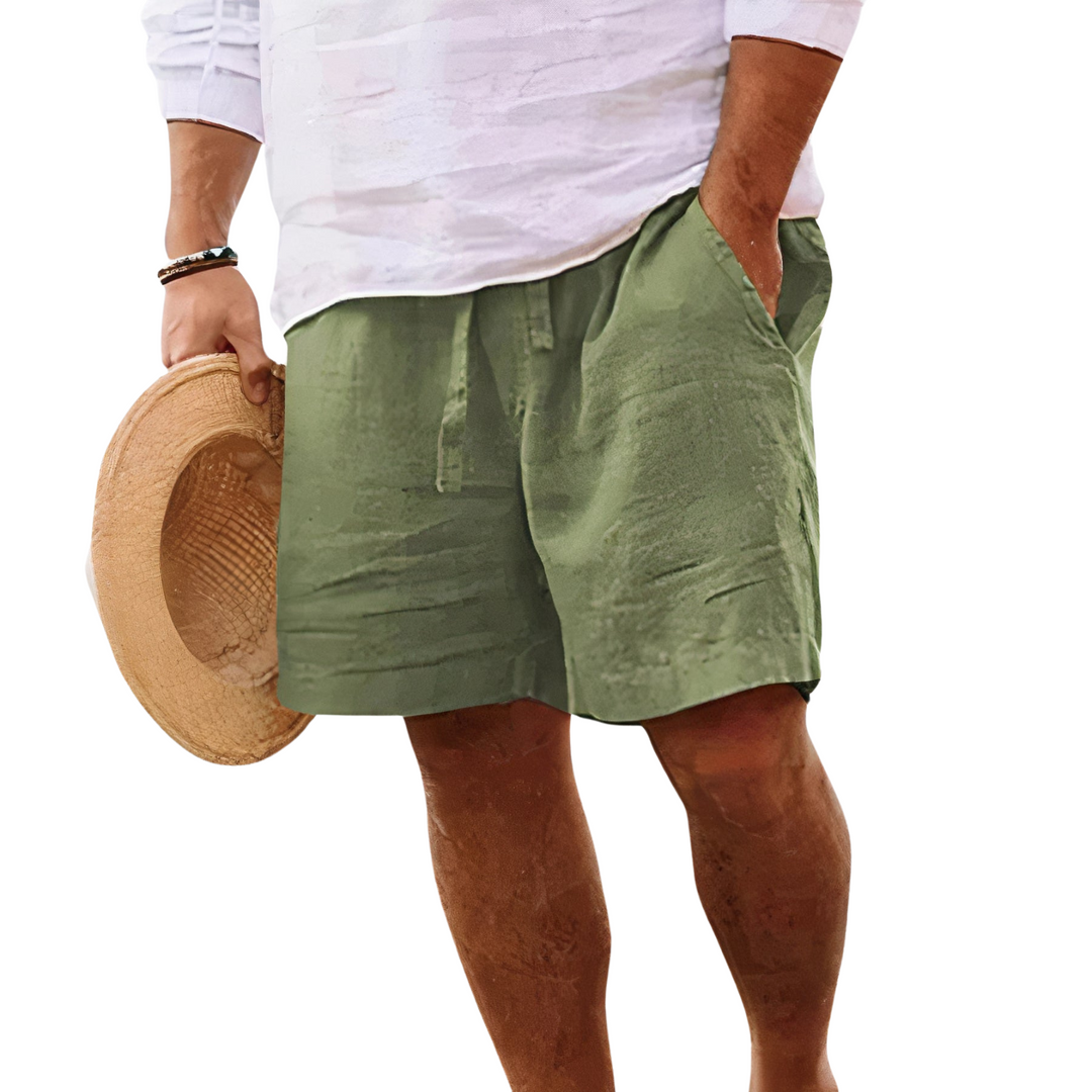 Men's casual summer drawstring shorts in relaxed fit, lightweight beach bottoms